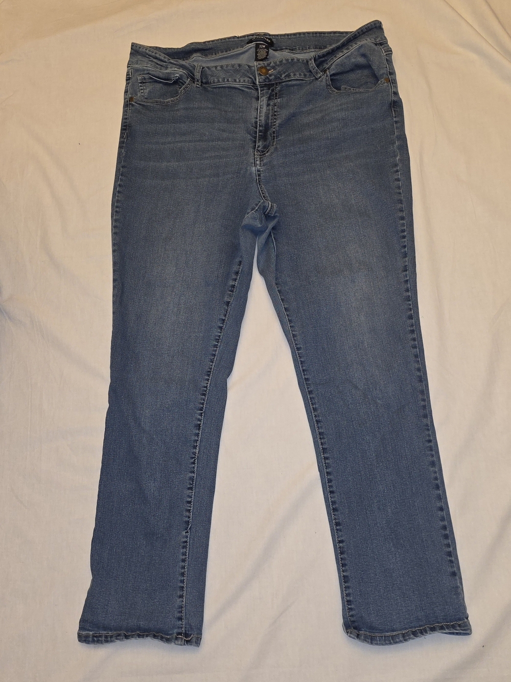 d. jeans Light Blue Straight-Leg Stretch Jeans 22w